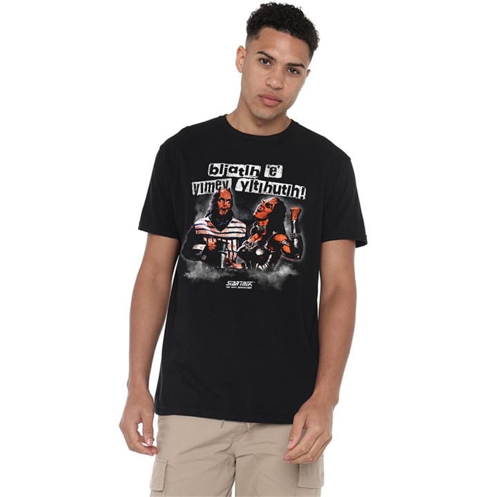 Men's Black Other Star Trek The Next Generation Klingon Stop Talking in Size XL, Sports Direct