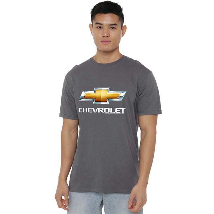 Men's Grey Other Chevrolets Chevy Bowtie Stacked T Shirt Charcoal in Size 3XL, Sports Direct