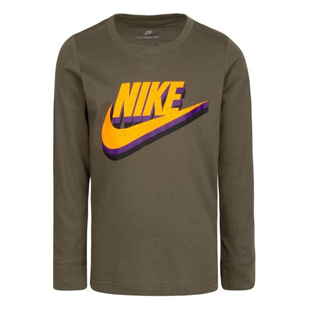 Medium Olive - Nike - Kids' Texture Future Long Sleeve T-Shirt