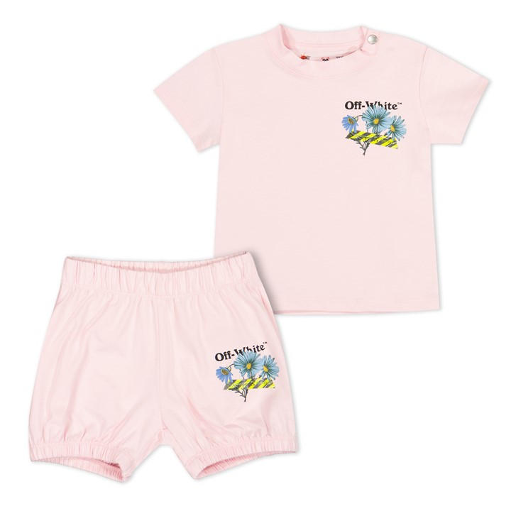 Off White Girls Pink Off Tee+Shrts Set In61 in Size 18 - 24 Months, Sports Direct