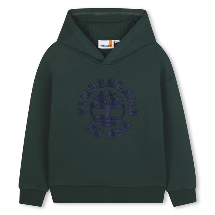 Timberland Boys Green Kids' Timb Large Logo Hoodie, Sports Direct