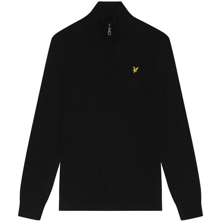Lyle And Scott Men's Black Quarter-Zip Jumper in Size XL, Sports Direct
