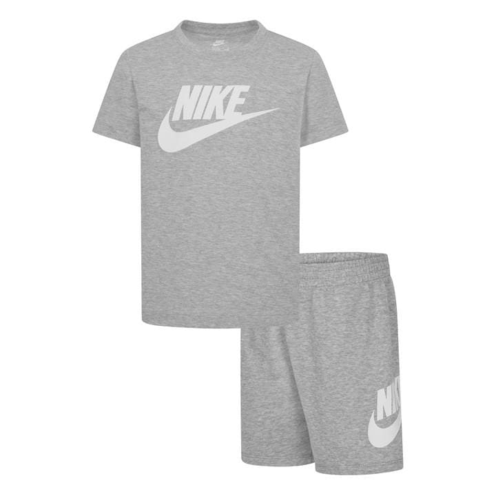 Nike  Kids Grey Tee Short Set In53 in Size 4 - 5 Years, Sports Direct