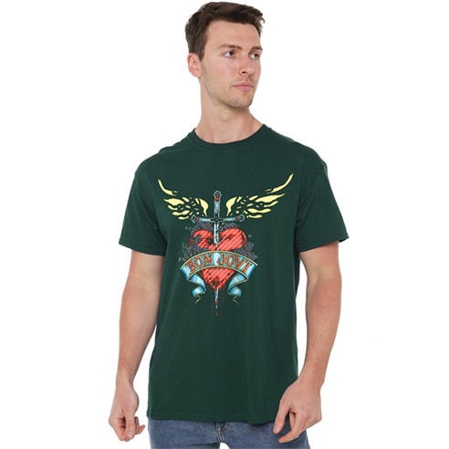 Bon Jovi - Bon Jovi Daggered T Shirt Charcoal