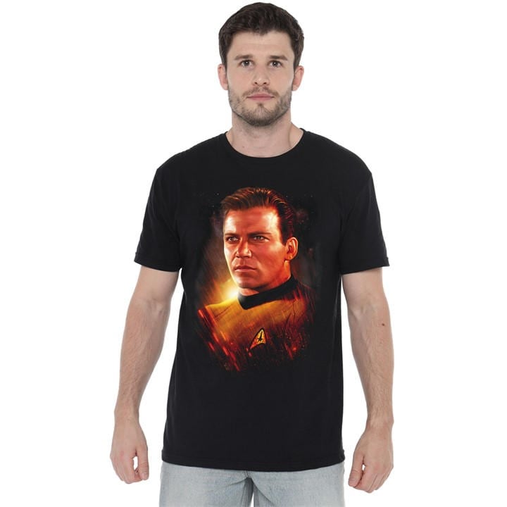 Men's Black Other Star Trek Epic Kirk T Shirt in Size 4XL, Sports Direct