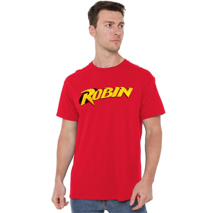 Dc Comics Men's Red Batman Robin Retro Logo T-Shirt in Size M, Sports Direct