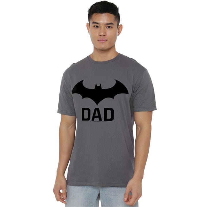 Batman Men's Grey Hush Dad T-Shirt Charcoal in Size 2XL, Sports Direct
