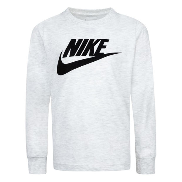 White - Nike - Kids' Futura Long Sleeve T-Shirt