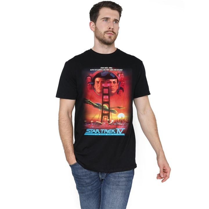 Star Trek Men' Black The Voyage Home(Movie) T Shirt in Size S, Sports Direct