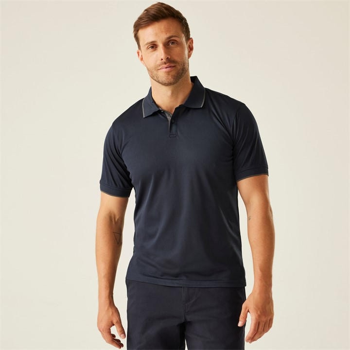 Regatta Men's Navy Seal Grey Navigate Short Sleeve Polo Shirt in Size 2XL, Sports Direct