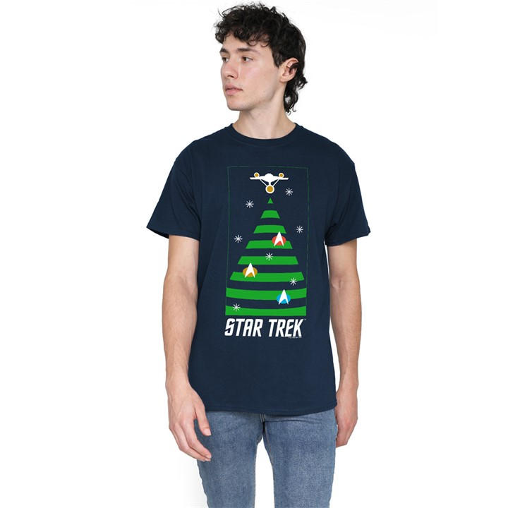 Star Trek Men's Blue The Original Series Christmas Tree T Shi in Size XL, Sports Direct