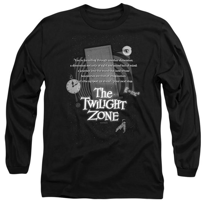 Men's Black Other Twilight Zone Monologue Long Sleeve T-Shirt in Size 2XL, Sports Direct