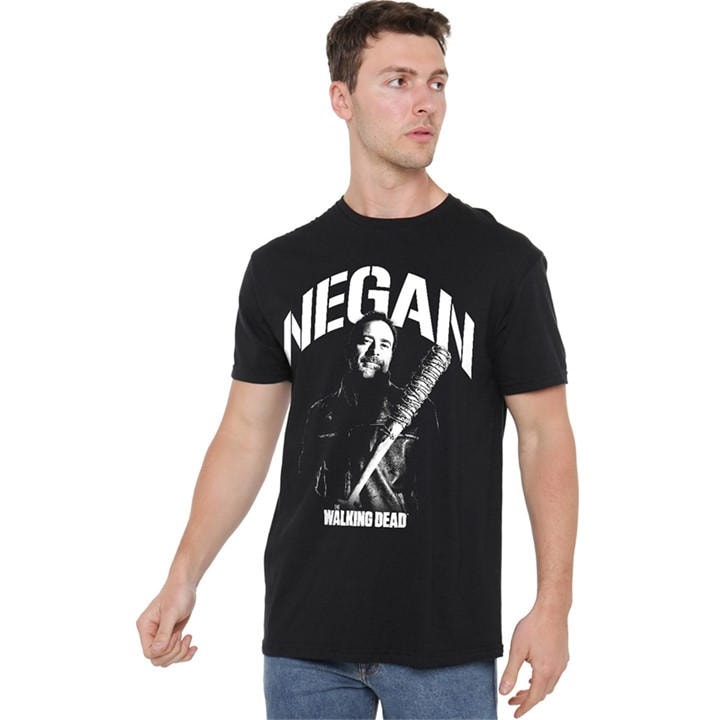 Men' Black Other The Walking Dead Negan Mono T-Shirt in Size S, Sports Direct