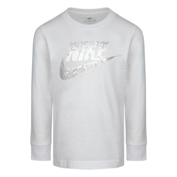 White - Nike - Kids' Reflective Futura Long Sleeve T-Shirt