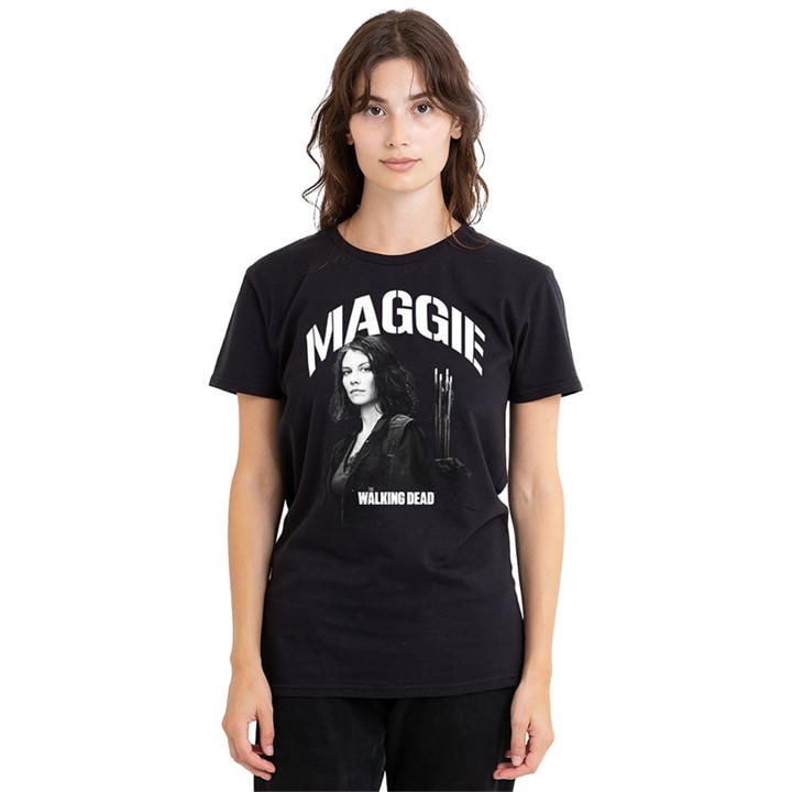 Women's Black Other The Walking Dead Maggie Mono T Shirt, Sports Direct