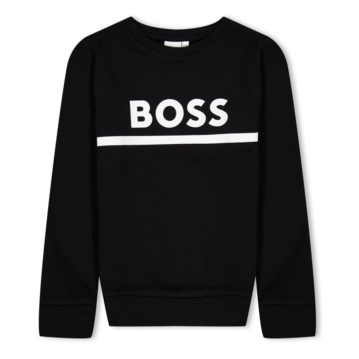Boss Boys Black Kids Large Logo Sweatshirt, Logo Design in Size 5 - 6 Years, Sports Direct