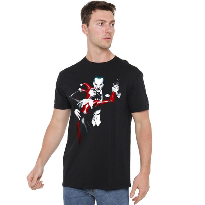 The Batman Men's Black Joker & Harley Cotton T-Shirt in Size M, Sports Direct