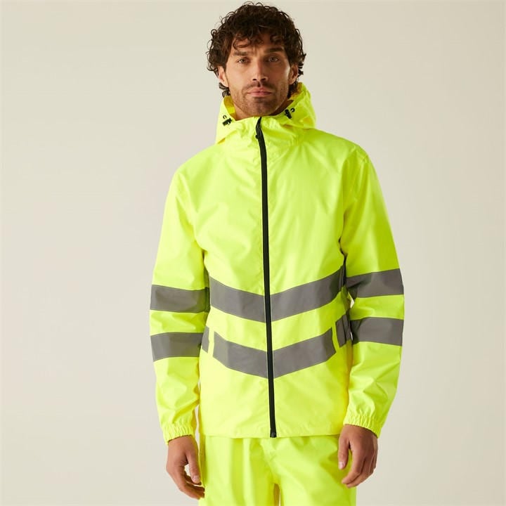 Regatta Men's Yellow Hi-Vis Pro Waterproof Reflective Packaway Wo in Size M, Sports Direct
