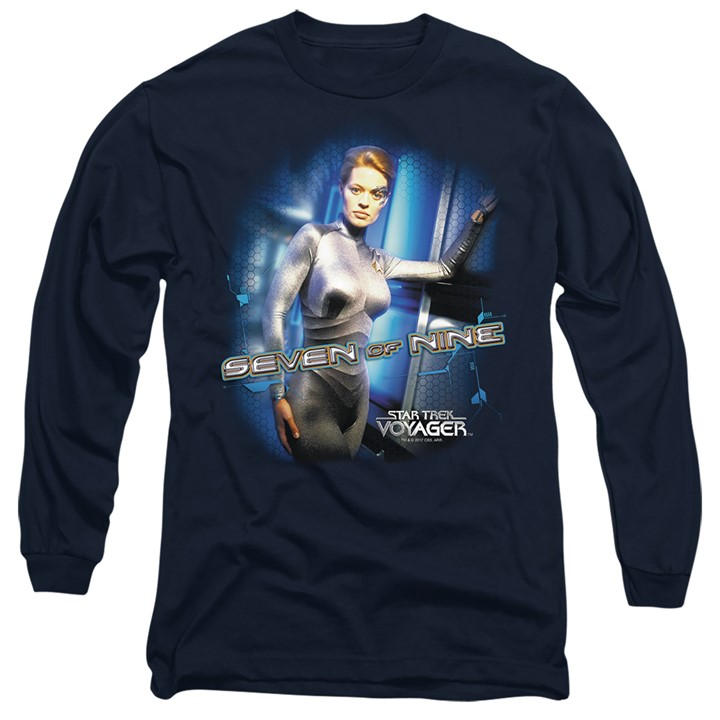 Star Trek Men's Blue Seven Of Nine Long Sleeve T-Shirt Navy in Size XL, Sports Direct