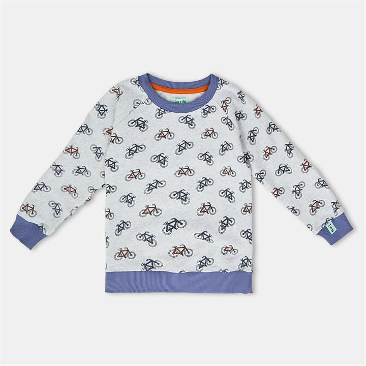 Lilly And Sid Boys Grey Kids' Bicycle Crew Sweatshirt in Size 3 - 4 Years, Sports Direct