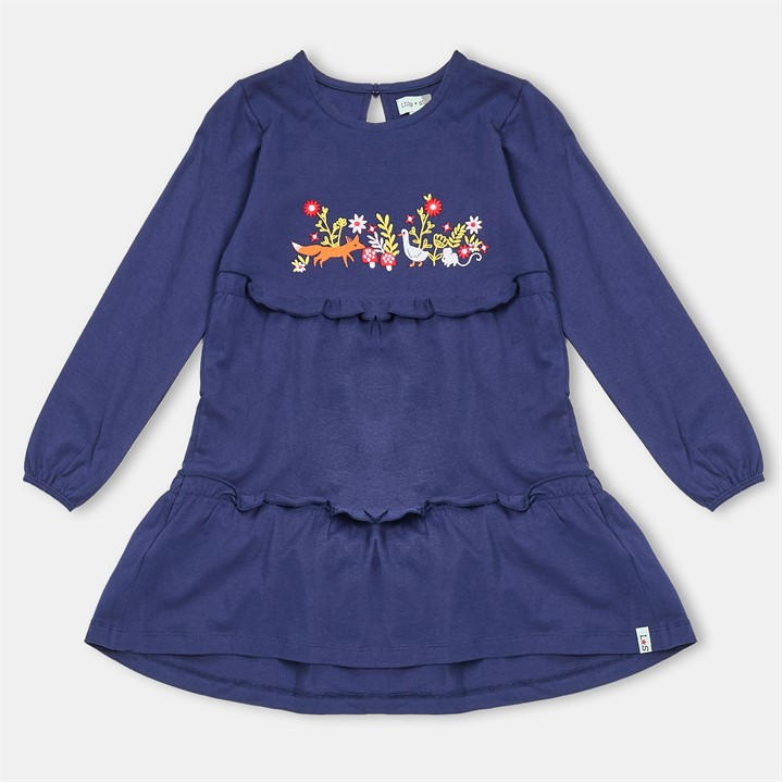Lilly And Sid Girls  Kids' Jersey A-Line Dress in Size 0 - 3 Months, Sports Direct