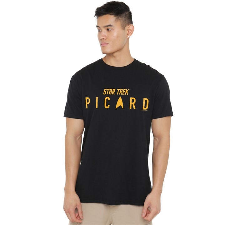 Star Trek Men's Black Picard Picard Logo T Shirt in Size 5XL, Sports Direct