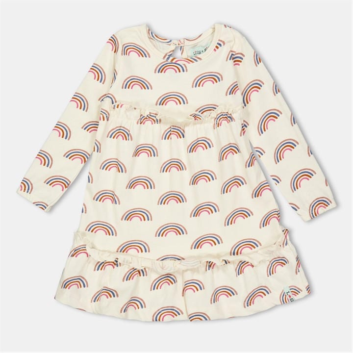 Lilly And Sid Girls  Kids' Rainbows Jersey A Line Dress in Size 0 - 3 Months, Sports Direct