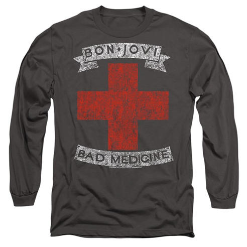 Bon Jovi - Bon Jovi Bad Medicine Long Sleeve T-Shirt Charcoa