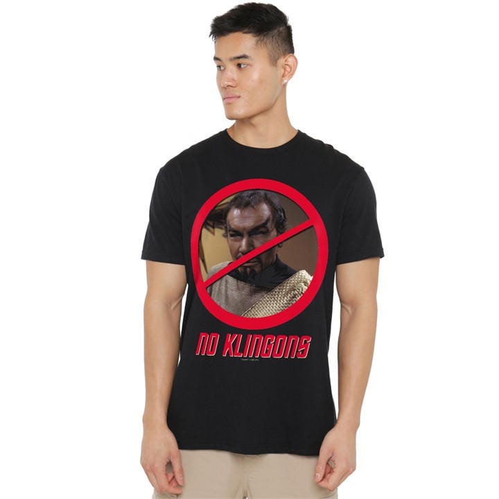 Star Trek Men's Black No Klingons T Shirt in Size M, Sports Direct