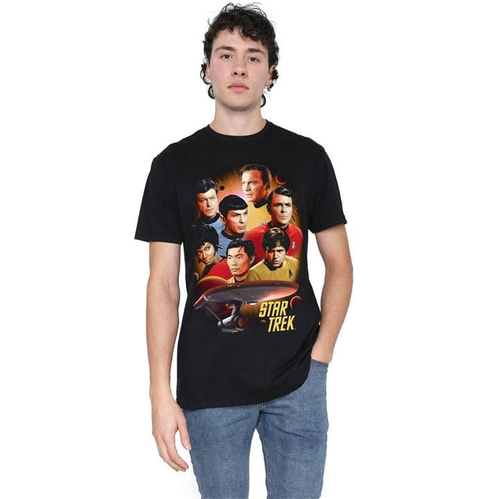 Star Trek Men' Black Heart Of The Enterprise T Shirt in Size S, Sports Direct