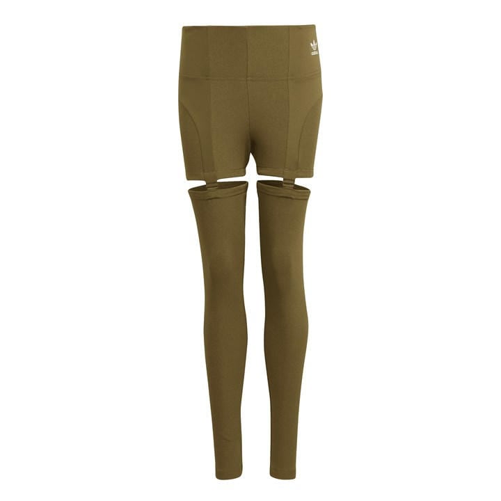 Adidas Originals Women's Green Always Original Rib Two-In-One Leggings in Size 6, Sports Direct