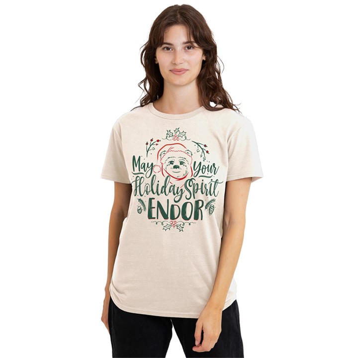 Disney Women's Beige Star Wars Holiday Spirit Endor Christmas Ewok T-Sh in Size M, Sports Direct