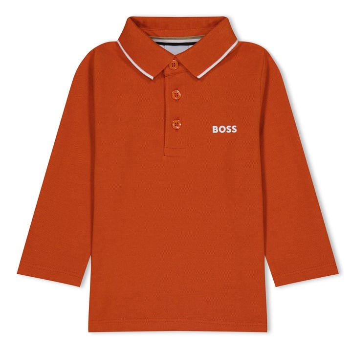 Boss Boys Orange Kids Long-Sleeve Polo, Sports Direct