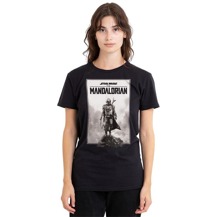 Star Wars Women's Black The Mandalorian Desert Poster T-Shirt in Size M, Sports Direct