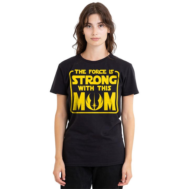 Star Wars Women's Black Mothers Day Force Is Strong With Mom T in Size XL, Sports Direct