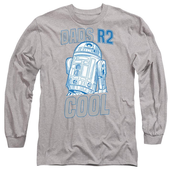 Star Wars Men' Grey Fathers Day Dads R2 Cool Long Sleeve T in Size S, Sports Direct