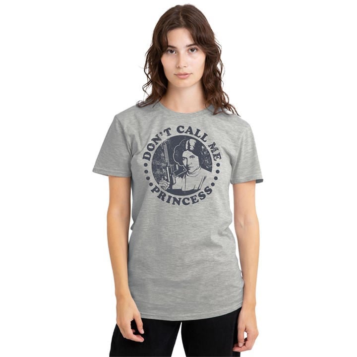 Star Wars Women's Grey Dont Call Me Princess Leia T Shirt Ath in Size XL, Sports Direct