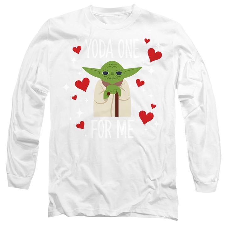 Star Wars Men's White Valentines Day Yoda One For Me Long Sle in Size 2XL, Sports Direct