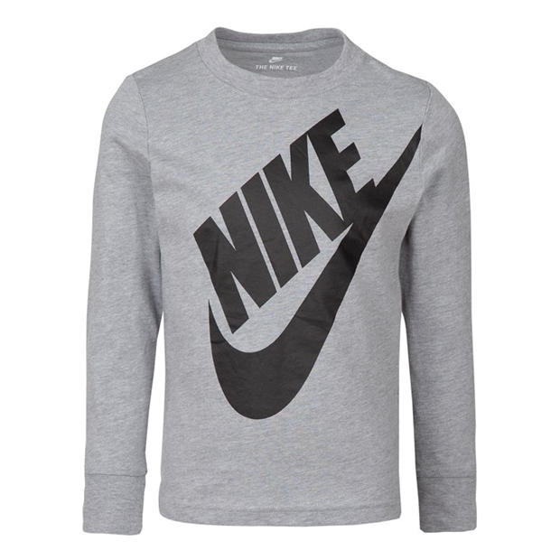 Dark Grey - Nike - Kids' Jumbo Futura Long Sleeve T-Shirt