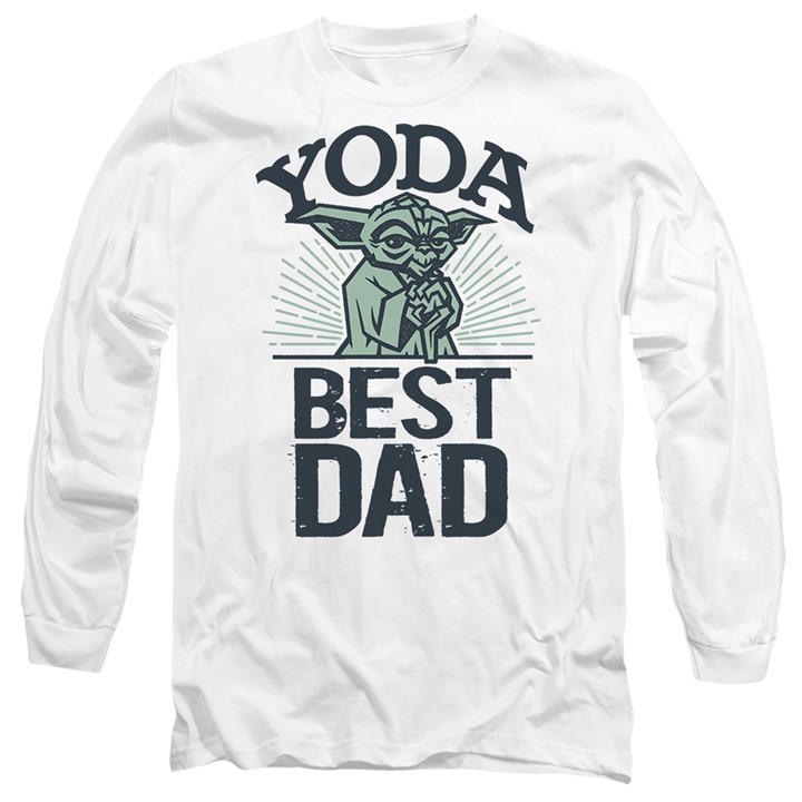 Star Wars Men's White Fathers Day Yoda Best Dad Long Sleeve T in Size L, Sports Direct