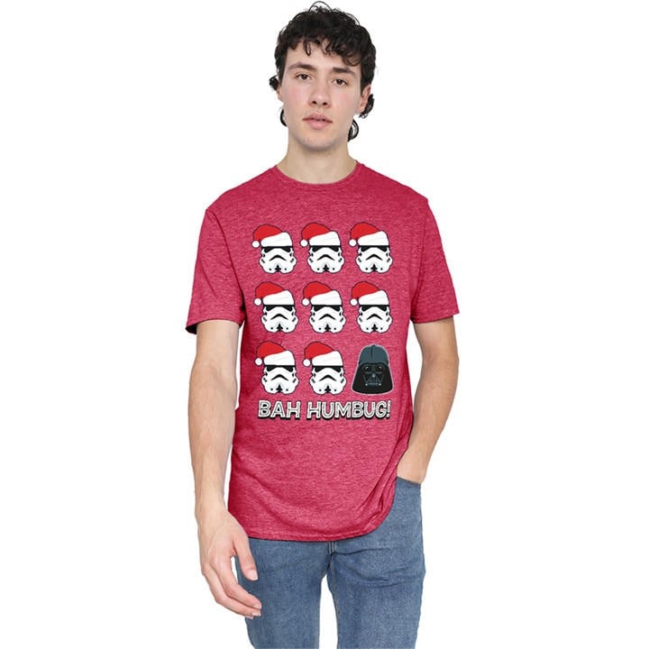 Star Wars Men's Red Empire Bah Humbug T-Shirt in Size 2XL, Sports Direct