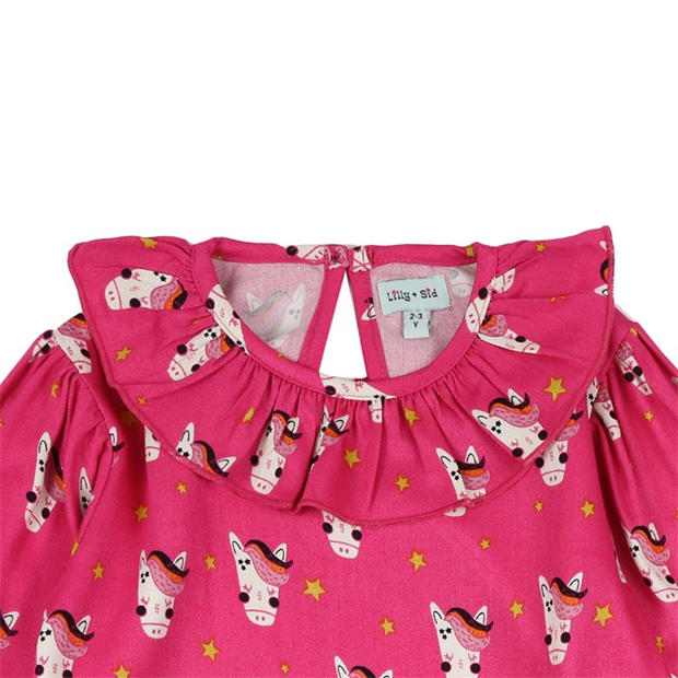 Розово - Lilly and Sid - Kids' Horse A Line Dress