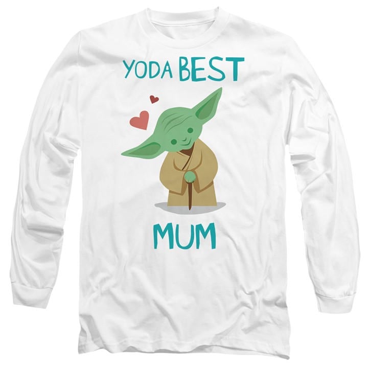 Star Wars Men's White Mothers Day Yoda Best Mum Long Sleeve T in Size M, Sports Direct