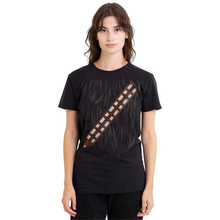 Star Wars Women's Black Chewbacca Costume T-Shirt, Sports Direct