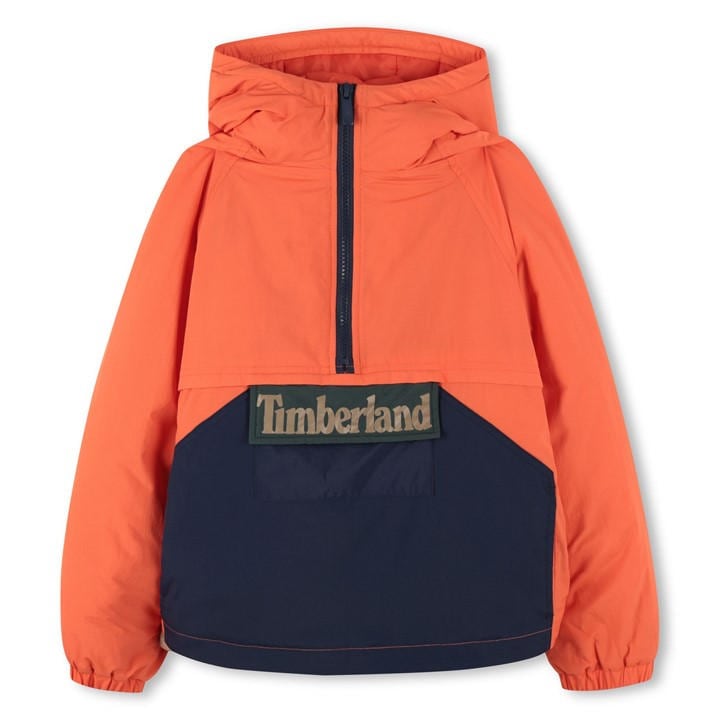 Timberland Boys Orange Kids' Zipped Weather-Resistant Overcoat, Sports Direct