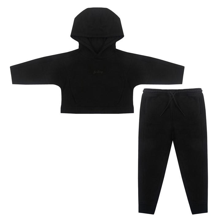 Firetrap Girls Black Infant 2Pc Jogger Set in Size 6 - 7 Years, Sports Direct
