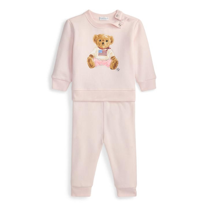 Polo Ralph Lauren  Kids Pink ' Bear Tracksuit, Sports Direct