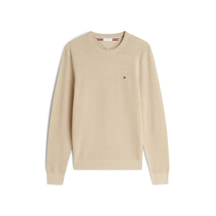 Tommy Hilfiger Men's Green Ribbed Crew Neck Jumper in Size M, Sports Direct