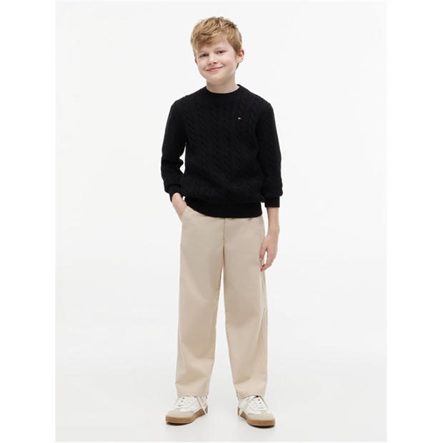 Black BDS - Tommy Hilfiger - Kids' Cable Knit Jumper