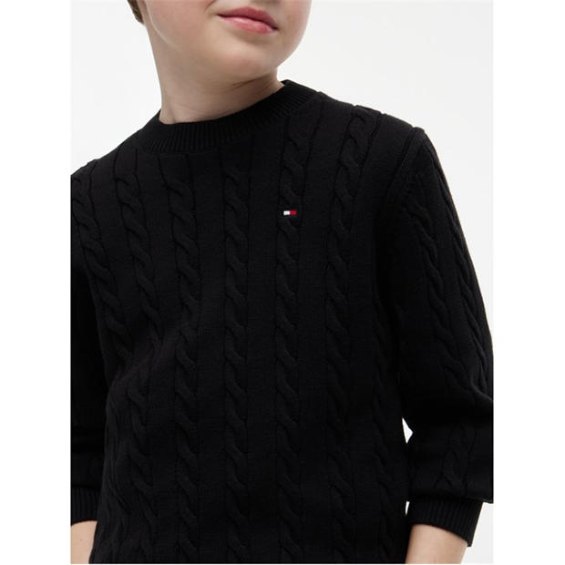 Black BDS - Tommy Hilfiger - Kids' Cable Knit Jumper